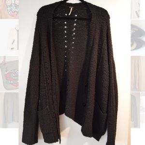 Free People Black Cardigan